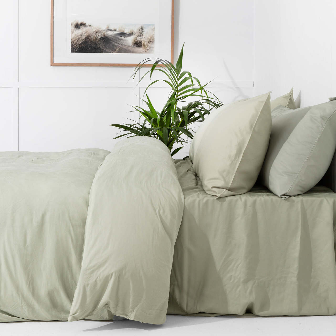 Quilt Cover Set & Fitted Sheet Bundle Green Tea