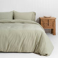 Load image into Gallery viewer, Quilt Cover Set & Fitted Sheet Bundle Green Tea