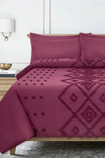 Load image into Gallery viewer, Maroon Ruby Tufted Quilt cover Set - Pure Cotton