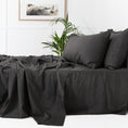 Load image into Gallery viewer, Bamboo Charcoal Flat Sheet BLACK