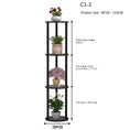 Load image into Gallery viewer, 4 Tier Round plant stand front view with dimensions
