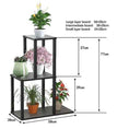 Load image into Gallery viewer, 5 tier timber plant stand with flowers and dimensions
