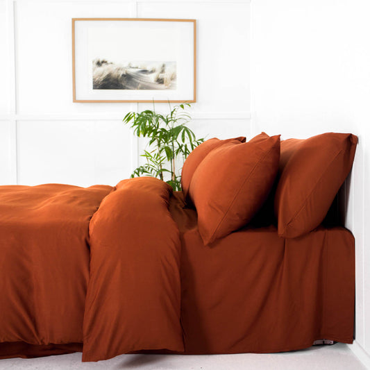 Bamboo Fitted Sheet RUST