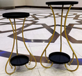 Load image into Gallery viewer, Black & Gold Two-Tier Metal Plant Stand | 60cm & 70cm
