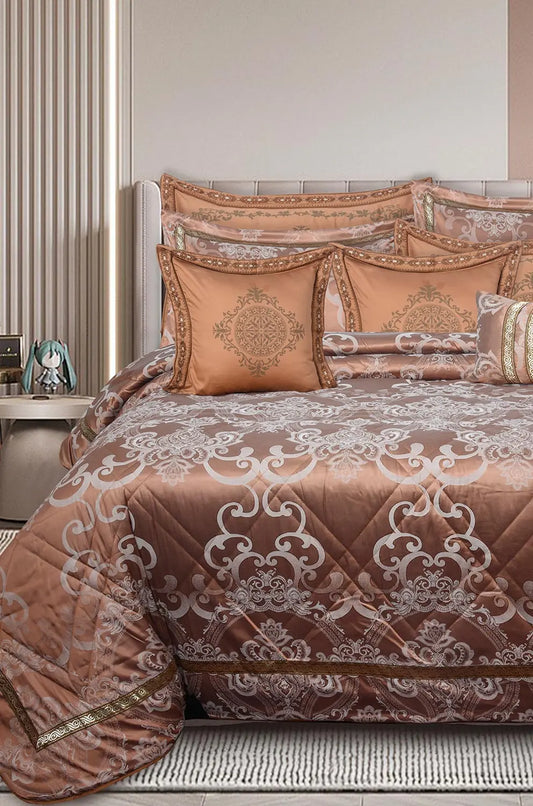 Ivory Gold Jacquard Bridal Bedspread