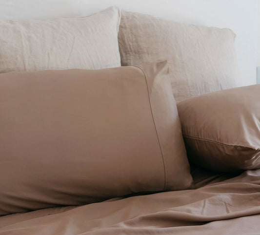 Quilt Cover Set & Fitted Sheet Bundle MOCHA