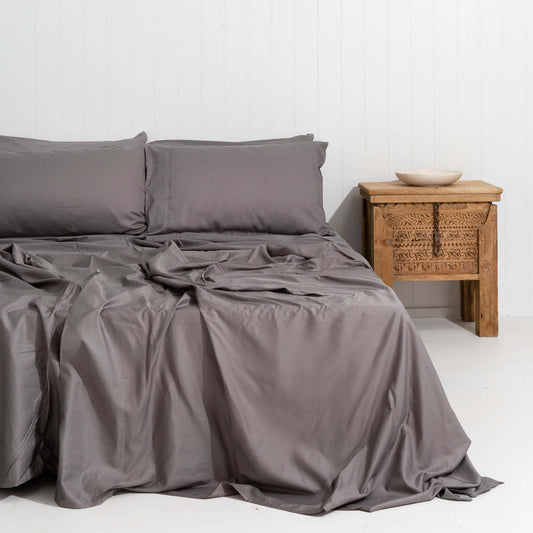 dove grey bamboo sheet set front image 