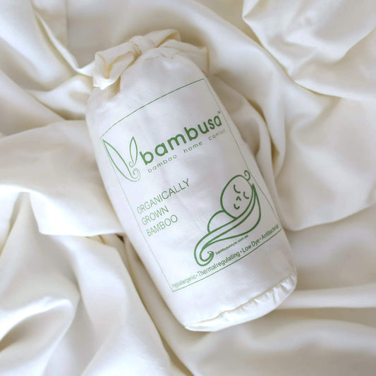 Bamboo Cot Sheet Set WHITE IVORY